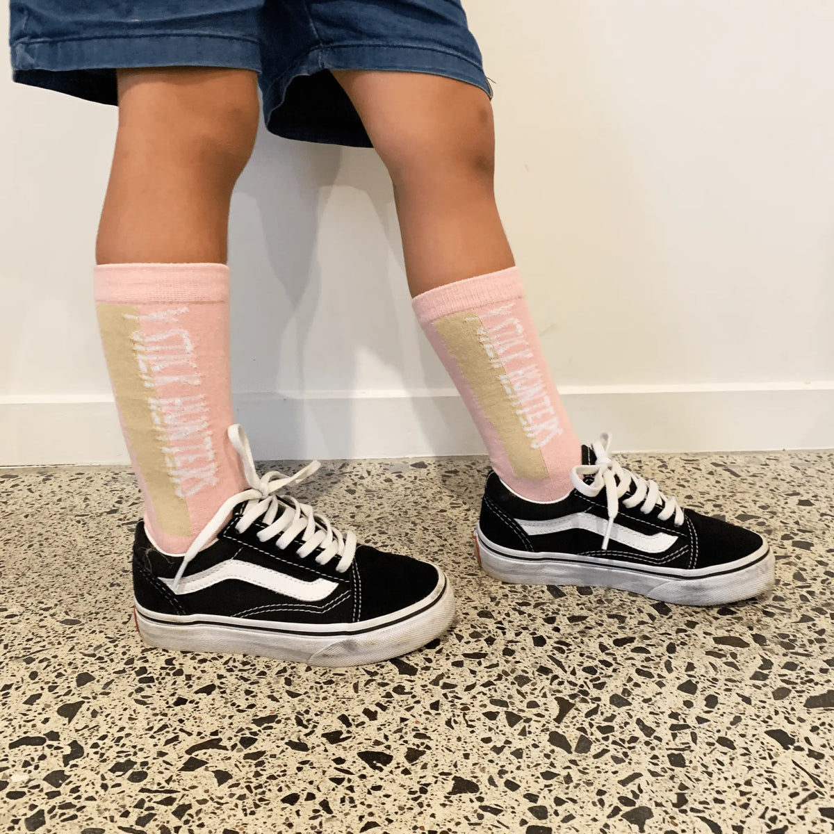 TODDLER AND KIDS CREW SOCKS - PINK - StickHunters.com.au