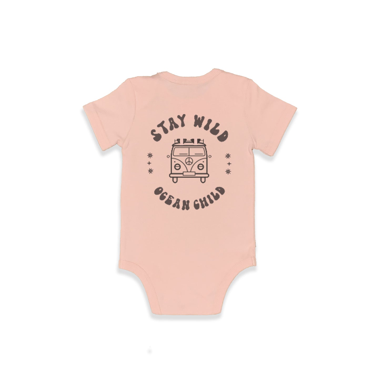 OCEAN CHILD SHORT SLEEVE BODYSUIT - PINK COLOUR