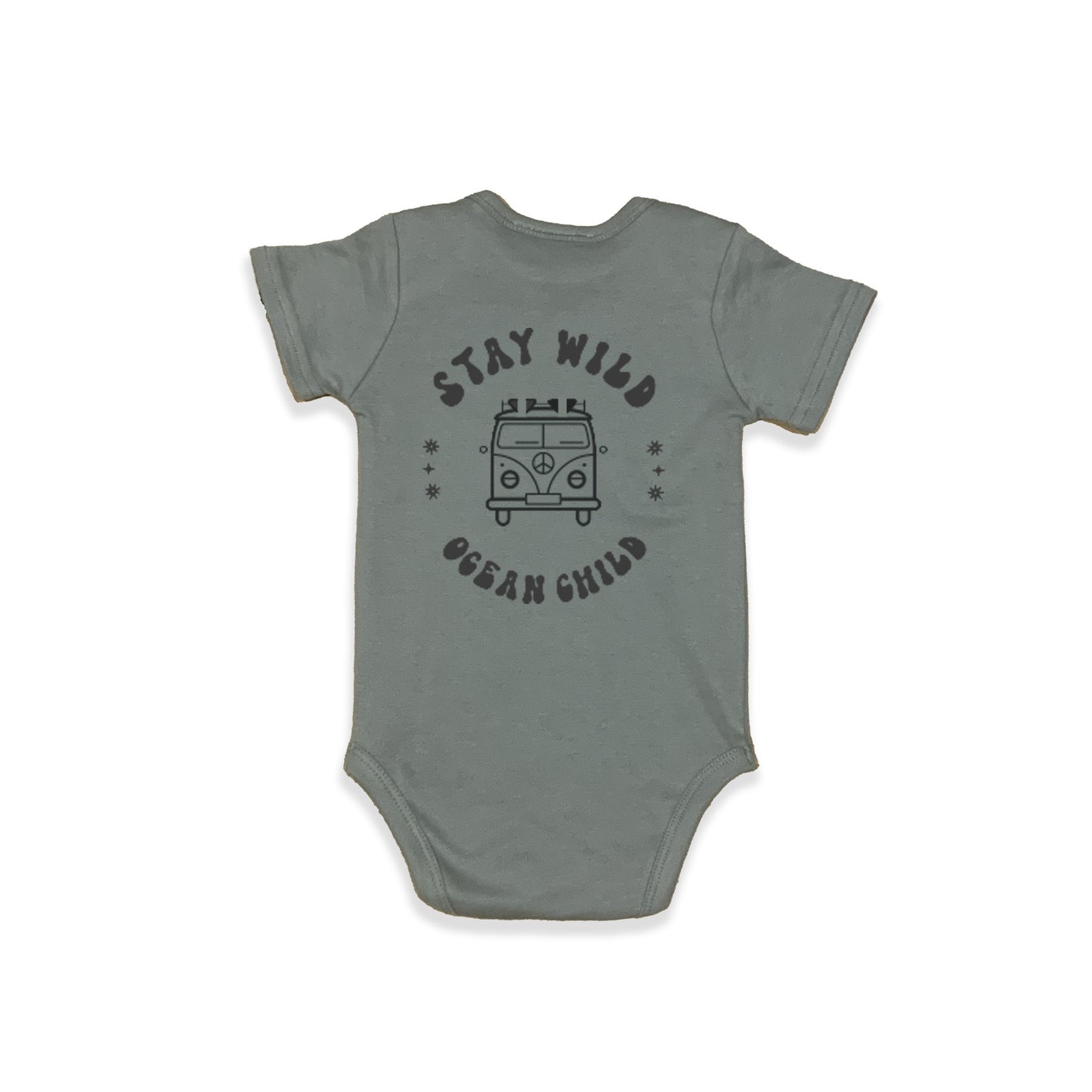 OCEAN CHILD SHORT SLEEVE BODYSUIT - STONE COLOUR
