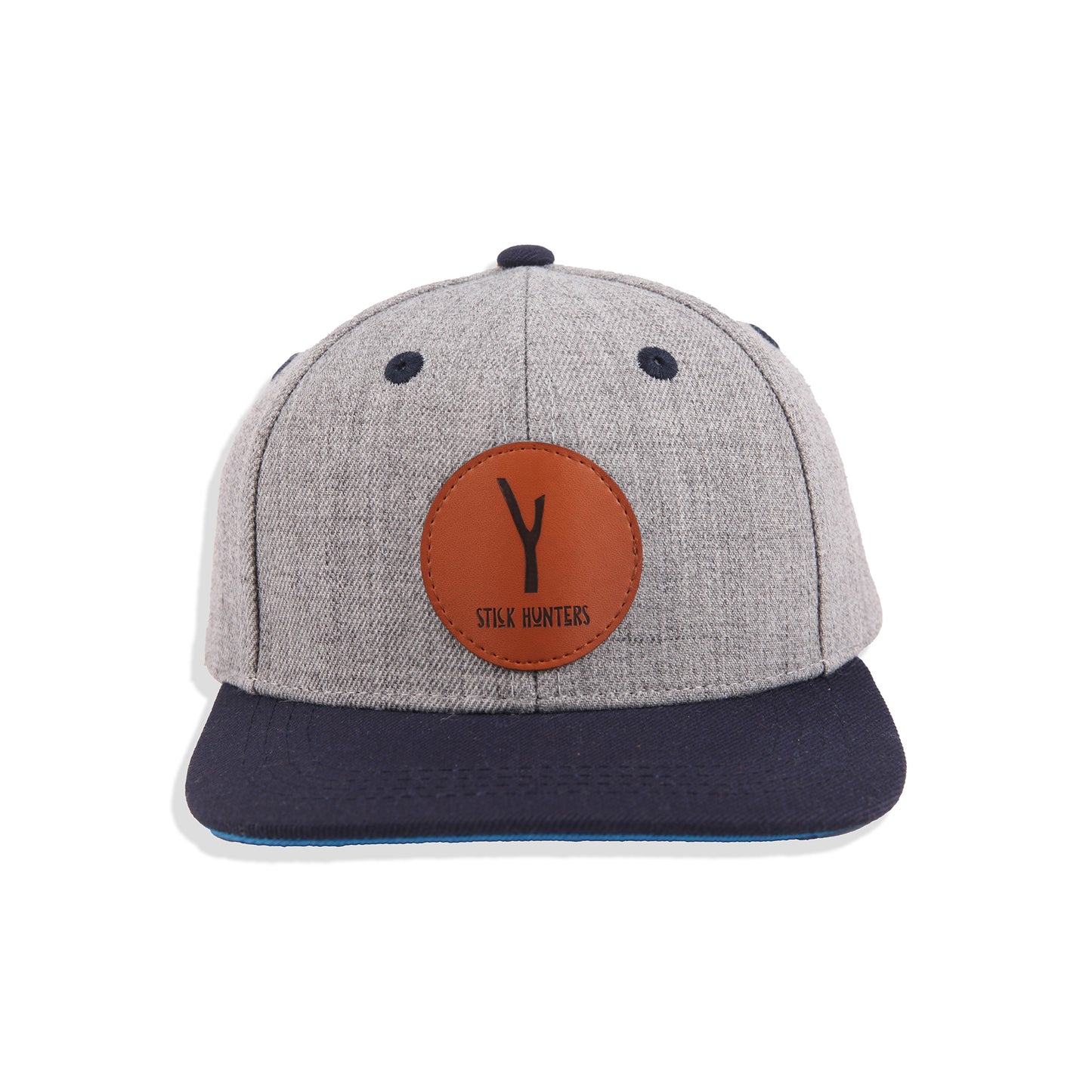 TODDLER AND KIDS SNAPBACK HAT - GREY AND BLUE