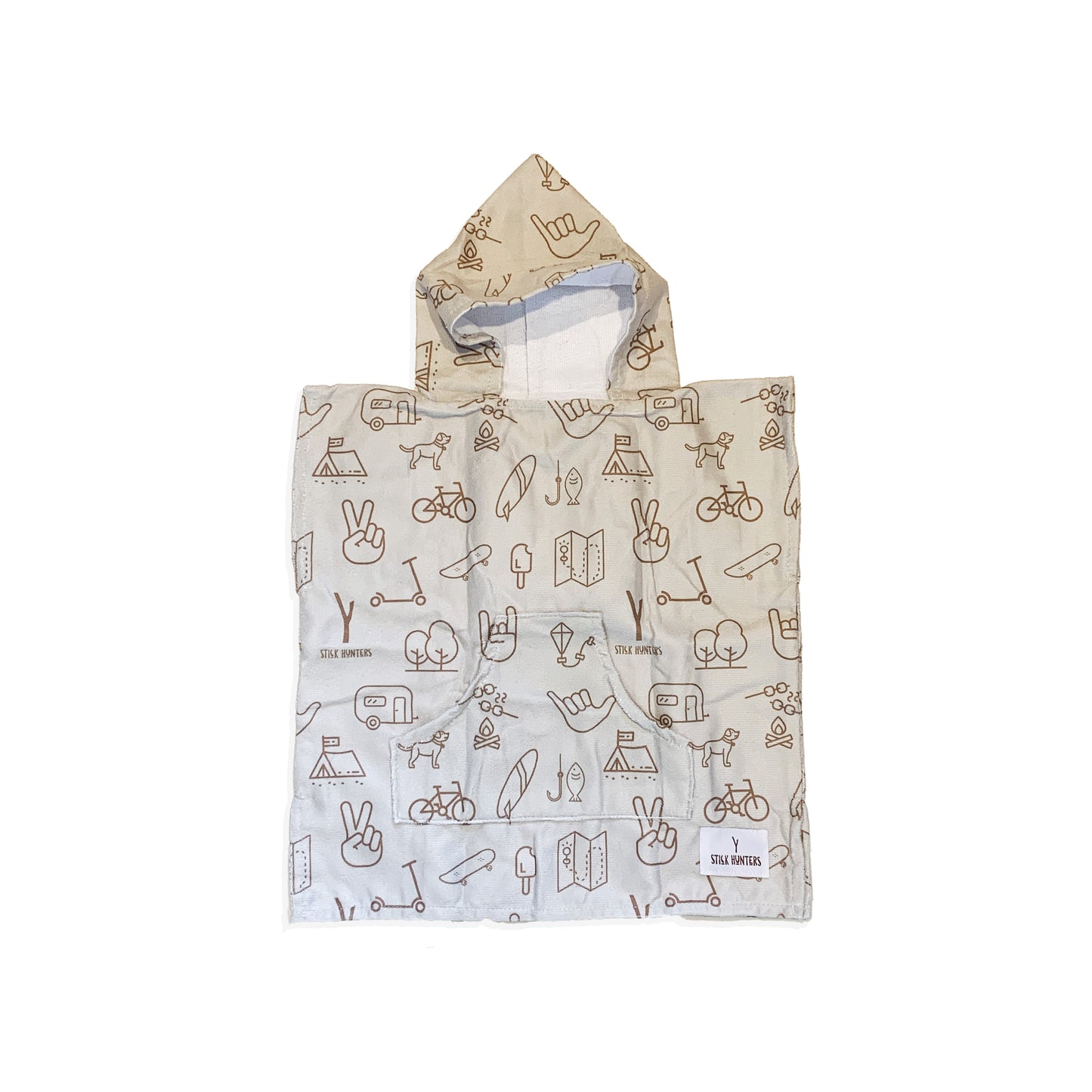 HOODED BEACH TOWEL - BROWN - KIDS OR TODDLER SIZES