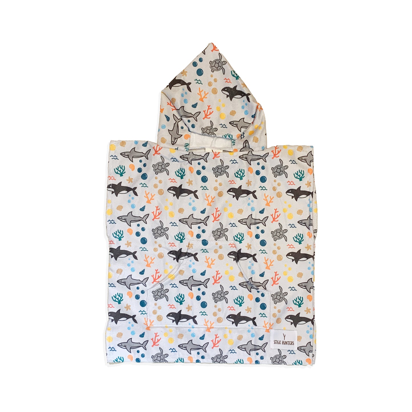 HOODED BEACH TOWEL - SHARK - KIDS OR TODDLER SIZES