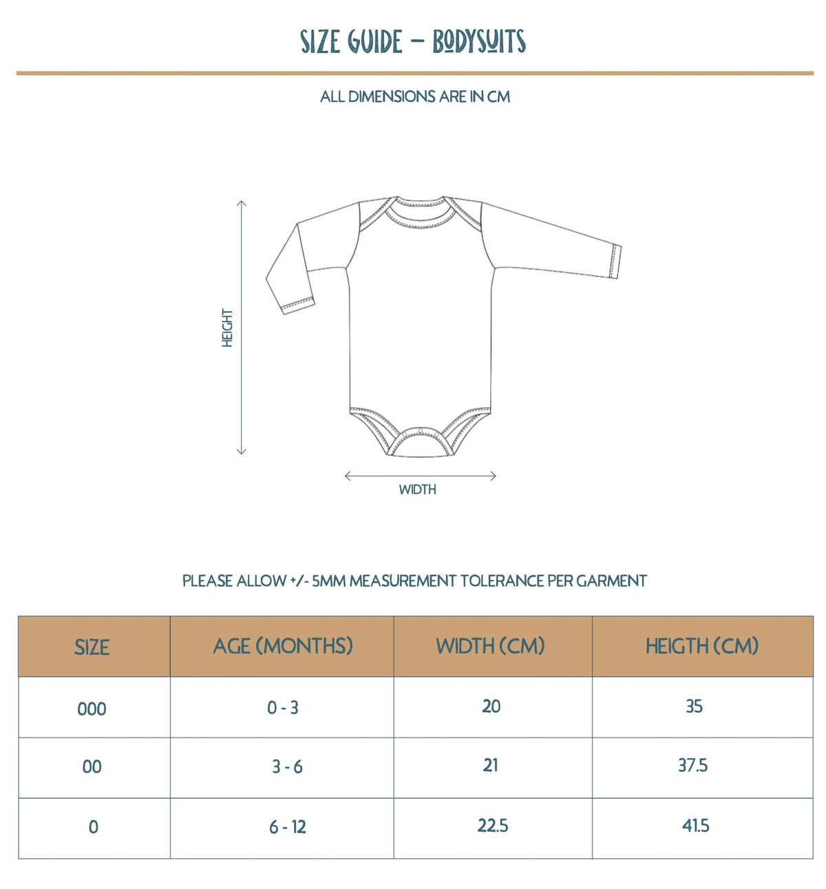 Reel Cool Kid grey short sleeve bodysuit - Stick Hunters size chart