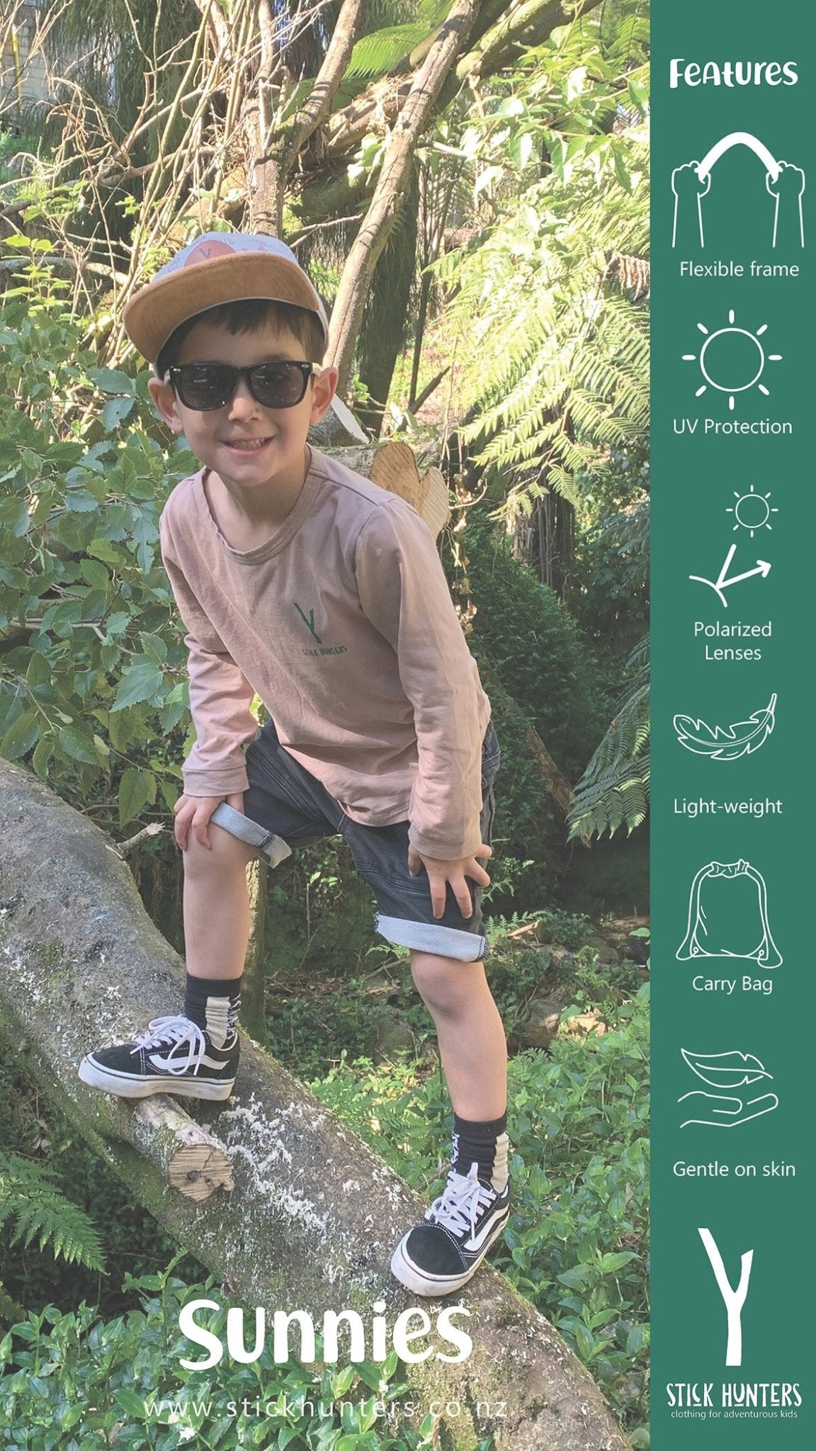 Flexible baby sunglasses - polarised UV protection, benefits - Stick Hunters