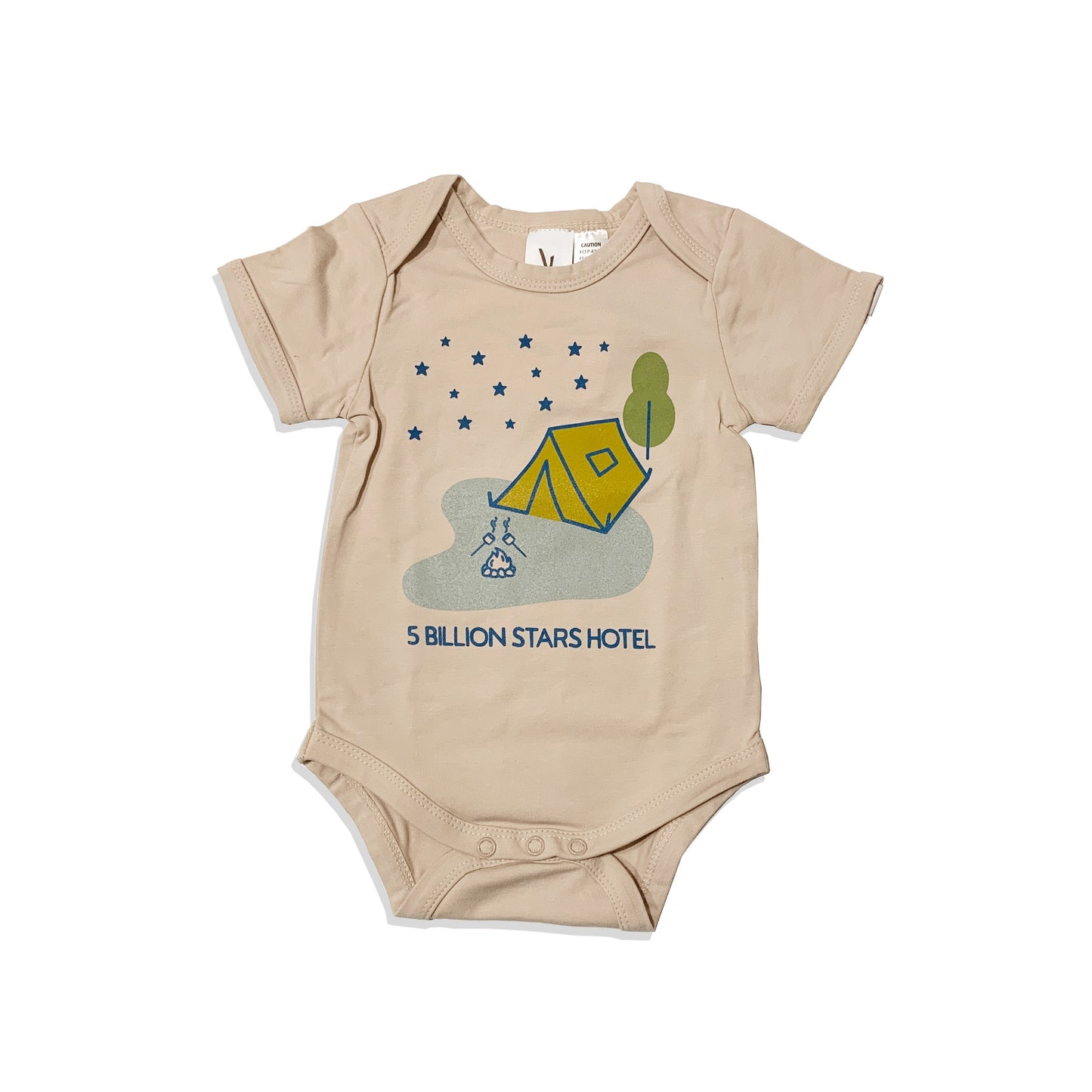 5 BILLION STARS HOTEL SHORT SLEEVE BODYSUIT - SAND COLOUR