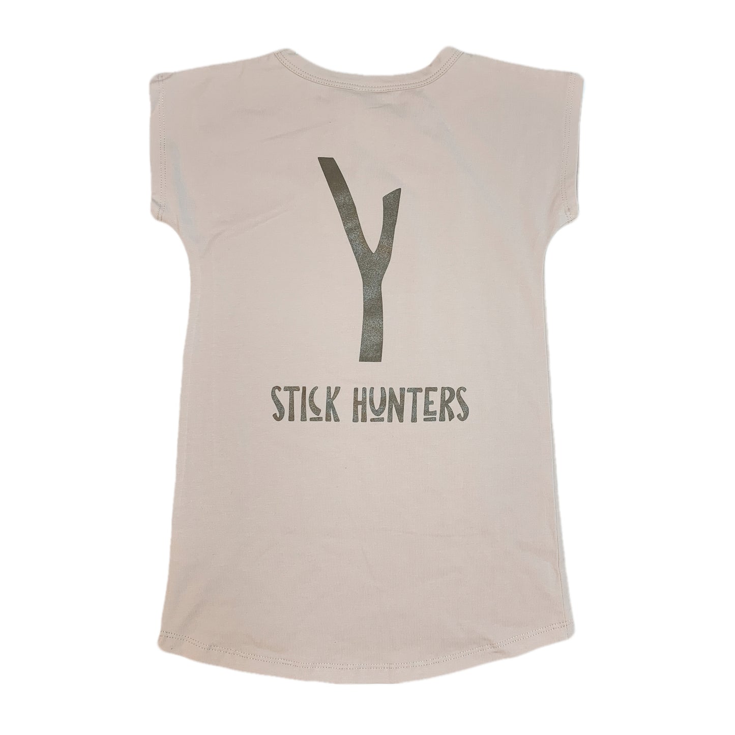 STICK HUNTERS LOGO LONG T-SHIRT DRESS - SAND