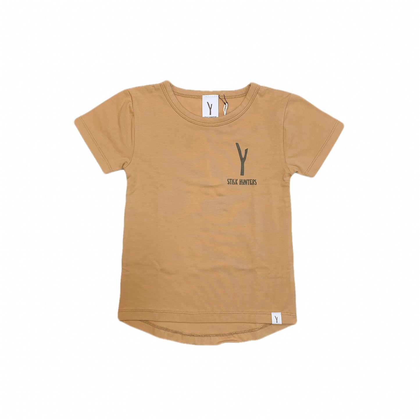 STICK HUNTERS LOGO LONG BACK TEE - MUSTARD