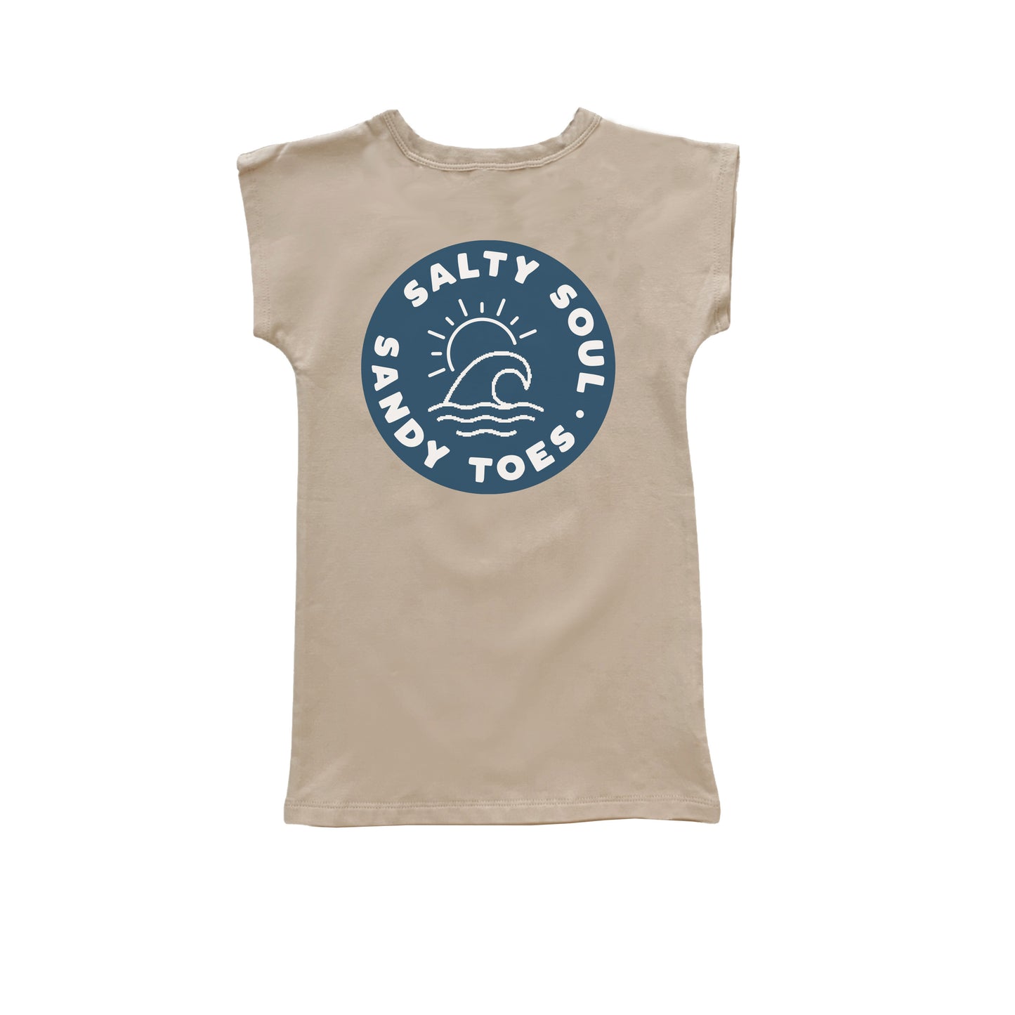 SALTY SOUL AND SANDY TOES - LONG T-SHIRT DRESS - SAND