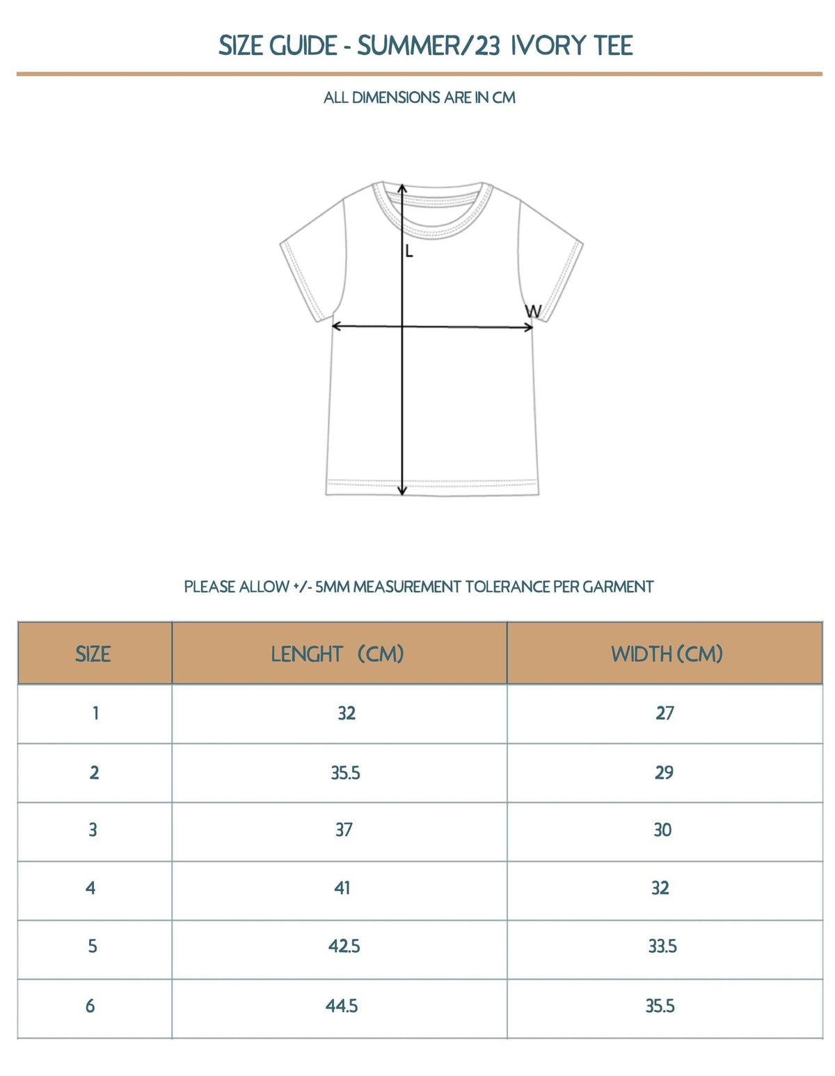 Born To Play Outdoors graphic t-shirt for adventurous kids in ivory Size Chart - Stick Hunters