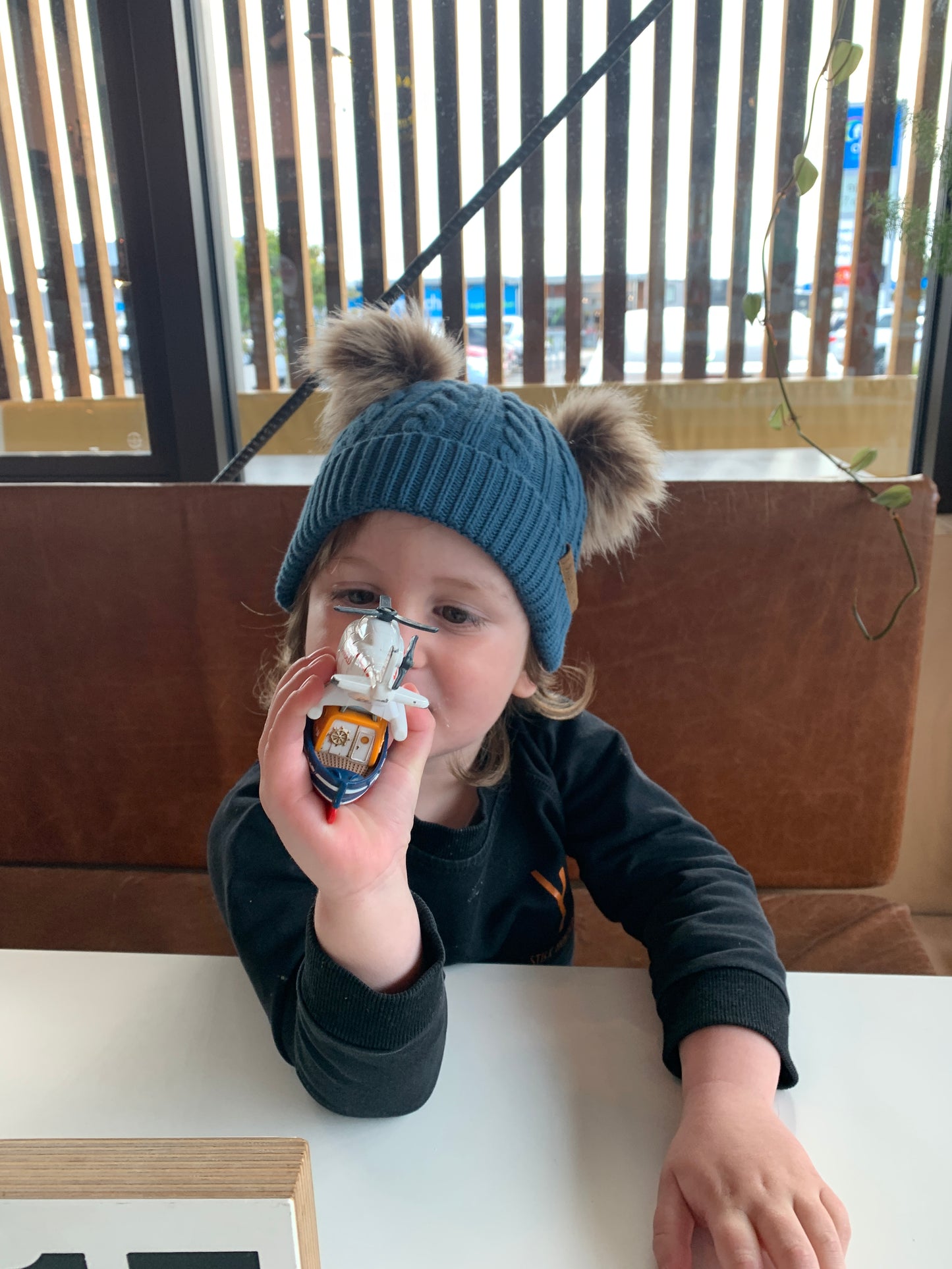 DOUBLE POMPOM WINTER BEANIE - MILITARY GREEN - AVAILABLE IN 3 SIZES