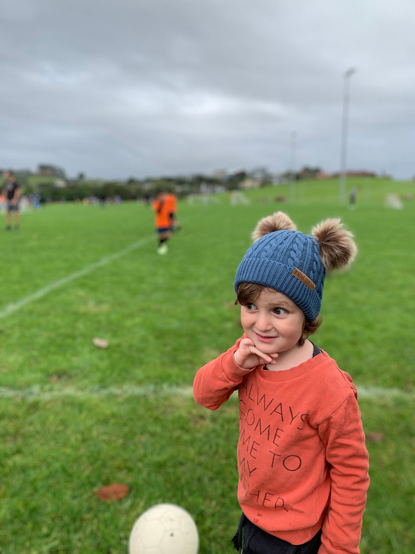 DOUBLE POMPOM WINTER BEANIE - MILITARY GREEN - AVAILABLE IN 3 SIZES