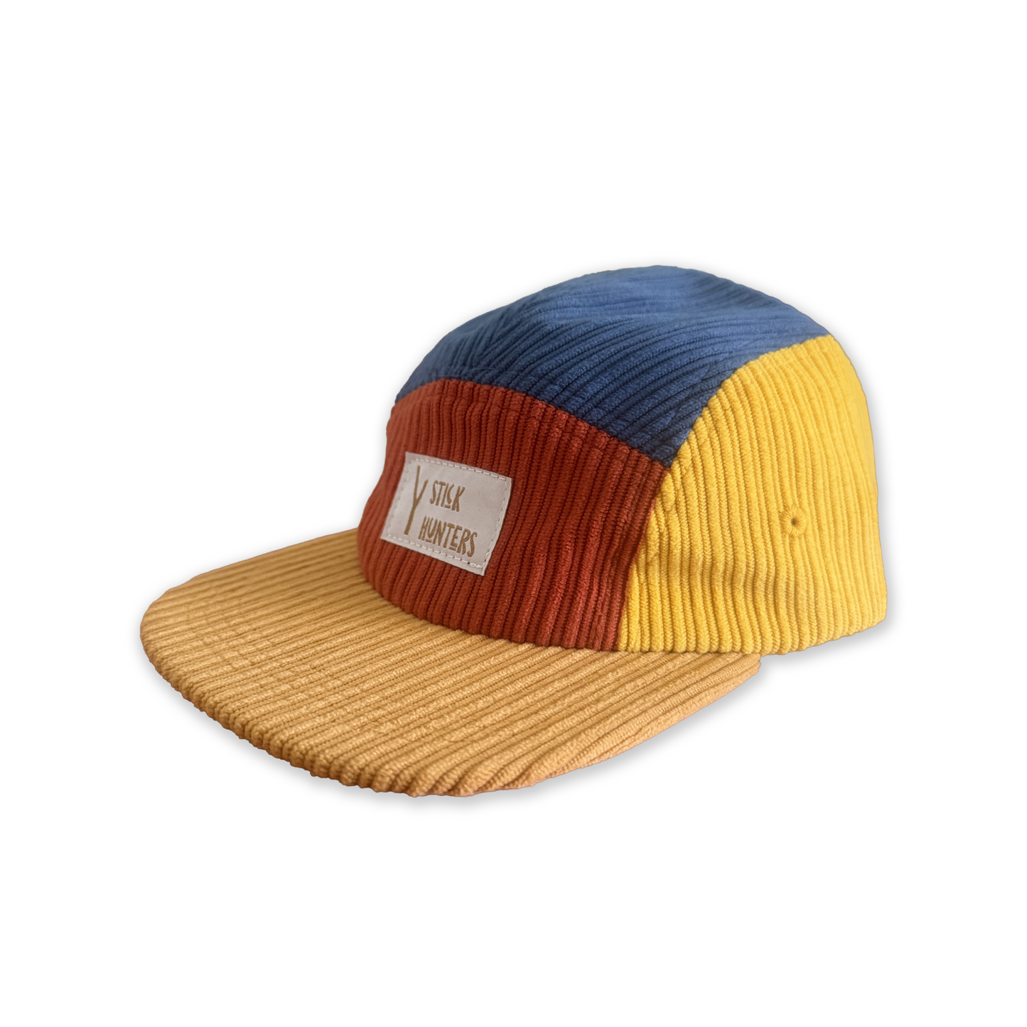KIDS & FAMILY CORDUROY 5 PANEL HAT - PRIMARY COLOURS