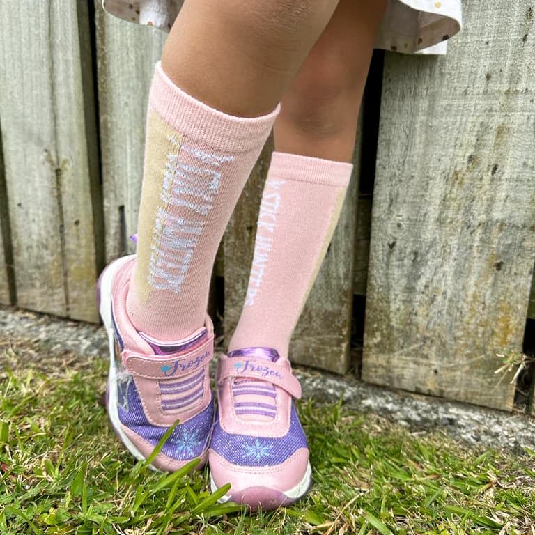 TODDLER AND KIDS CREW SOCKS - PINK - StickHunters.com.au