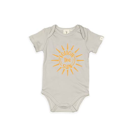 FOLLOW THE SUN SHORT SLEEVE BODYSUIT - GREY COLOUR