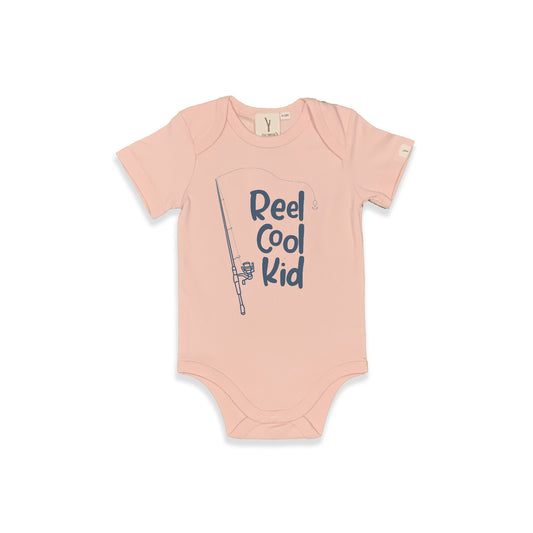 REEL COOL KID SHORT SLEEVE BODYSUIT - PINK COLOUR