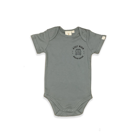 OCEAN CHILD SHORT SLEEVE BODYSUIT - STONE COLOUR