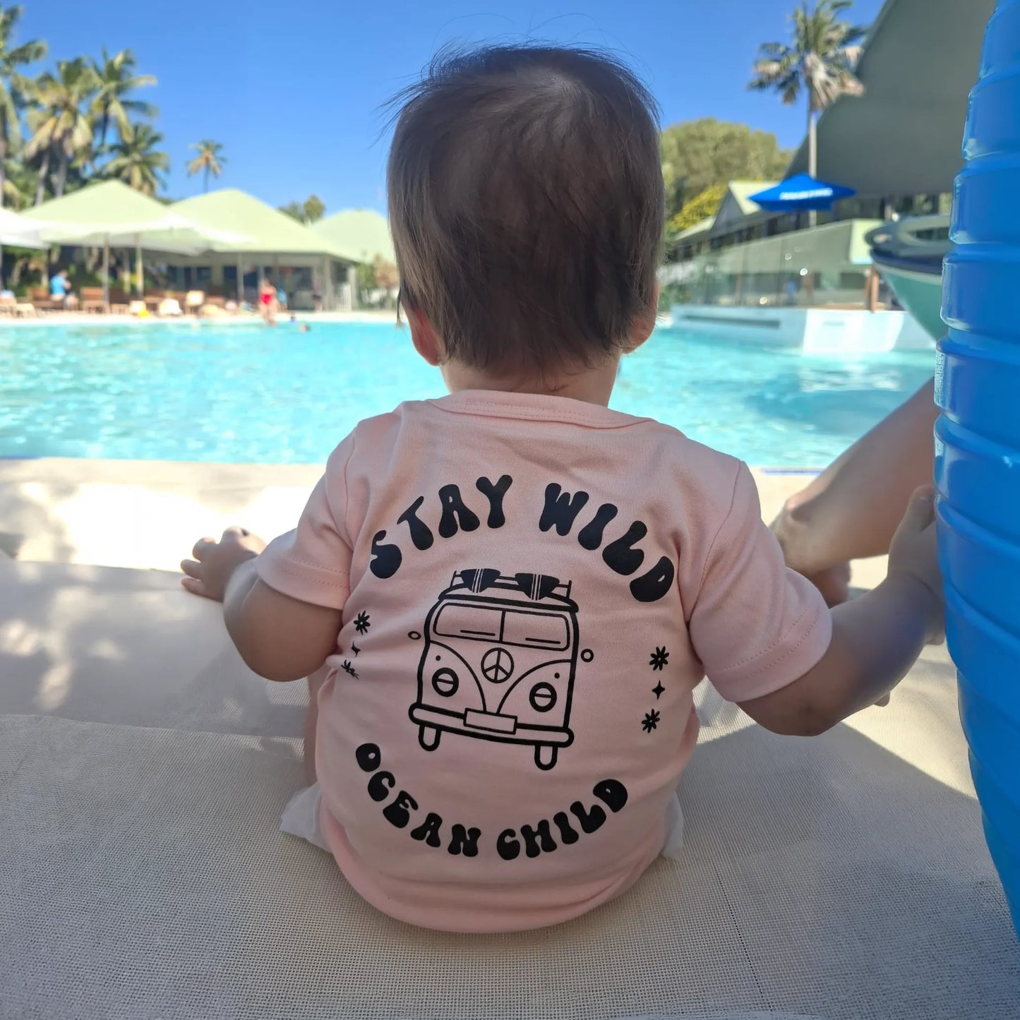 OCEAN CHILD SHORT SLEEVE BODYSUIT - PINK COLOUR
